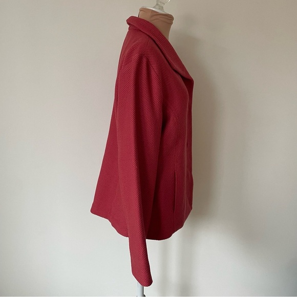 Eileen Fisher Virgin Wool Pique Stretch Jacket Terracotta Pink Blazer NWT Size M - Picture 4 of 12